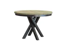 NILS N1 stół okrągły rozkładany Ø 100-140 na metalowych nogach z blatem laminat artisan